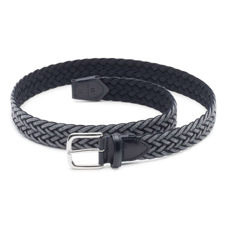 Braided Wool Belt Grey/Blue Federico image