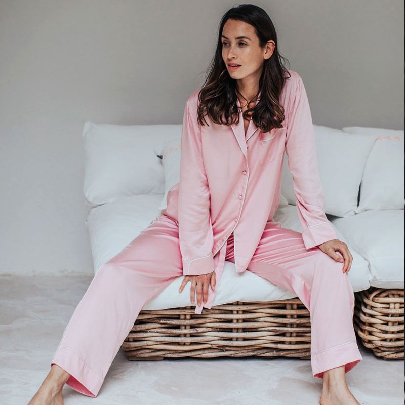 Bamboo Long Pyjama Set In Pink image