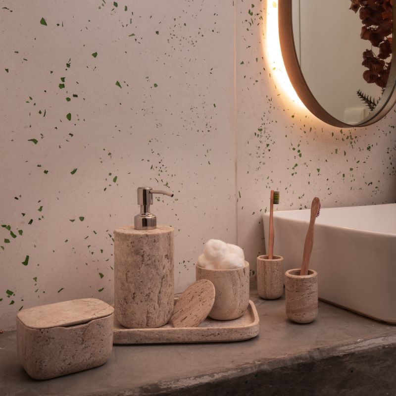 Square Travertine Container - Travertine Marble image