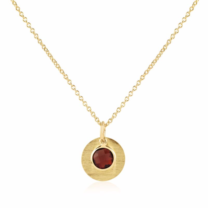 Bali 9Ct Gold January Birthstone Necklace Garnet image