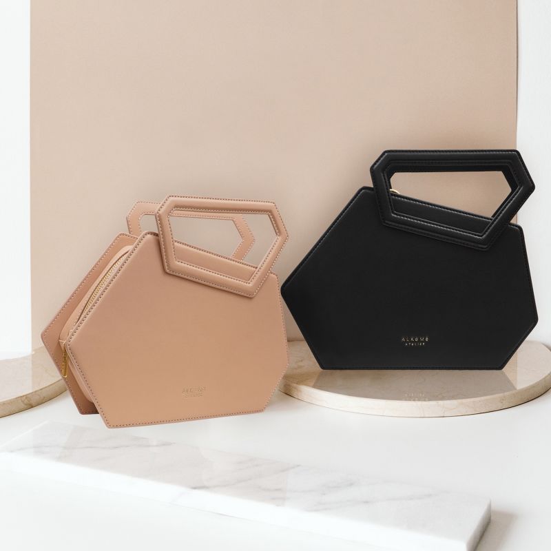 Earth Hexagon Satchel - Nude image