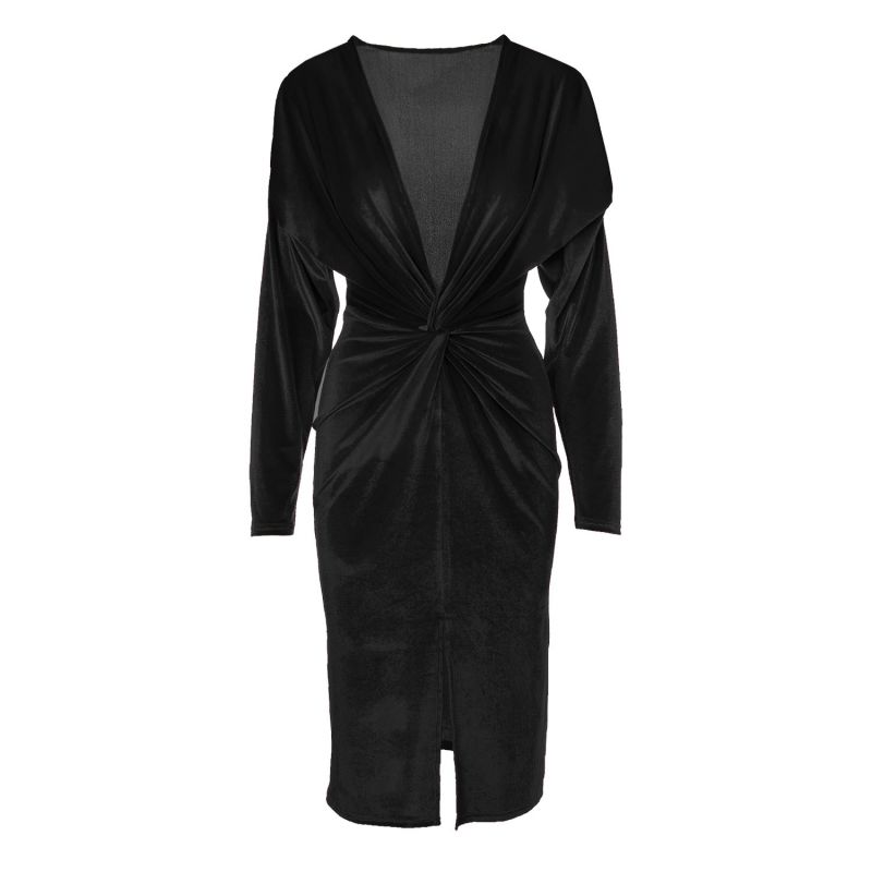 Black Velvet Dress With Knot image