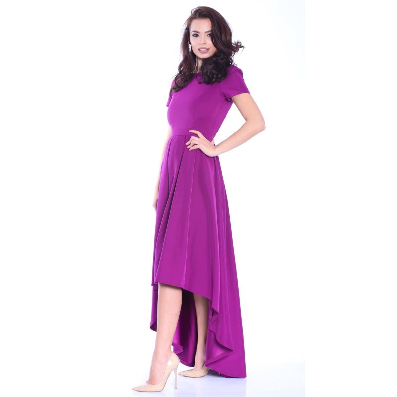 New York Classic Asymmetrical Dress With Pockets In Purple ROSERRY