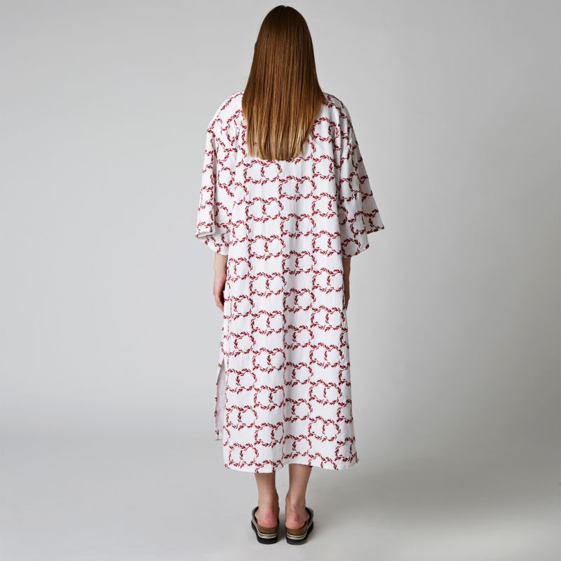 The Embroidered Saré Kimono In White image