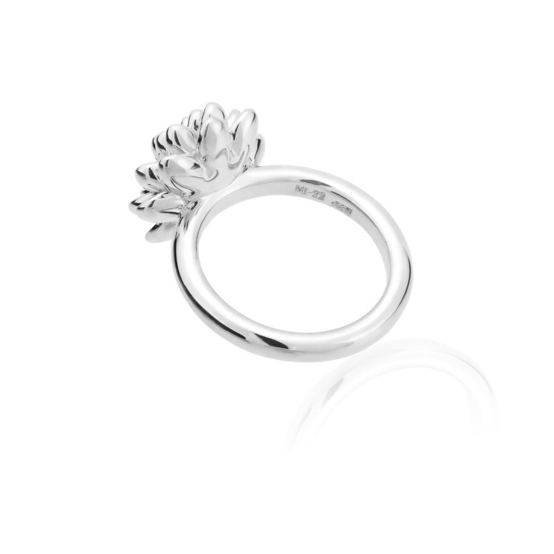 Handmade Medium Flower Ring In Sterling Silver image