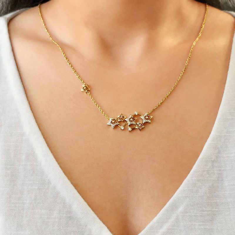 Starburst Constellation Necklace In 14 Kt Yellow Gold Vermeil On Sterling Silver image