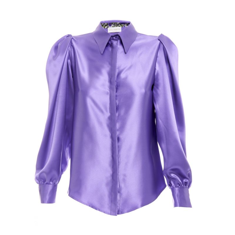 Purple Silk Blouse by Sofia Tsereteli