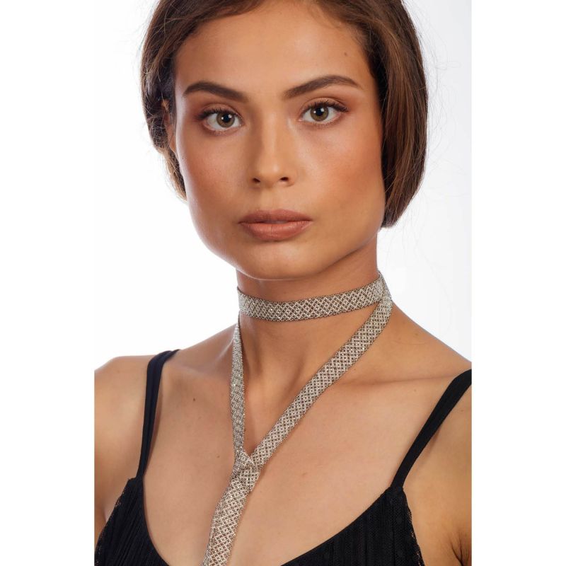 Cintilla Long Necklace - Platinum & Silver image