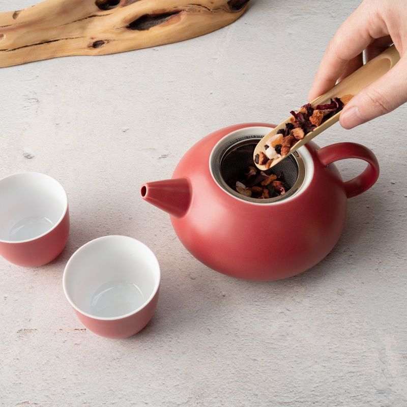 Leiph Self-Heating Teapot Set - Coral Red image