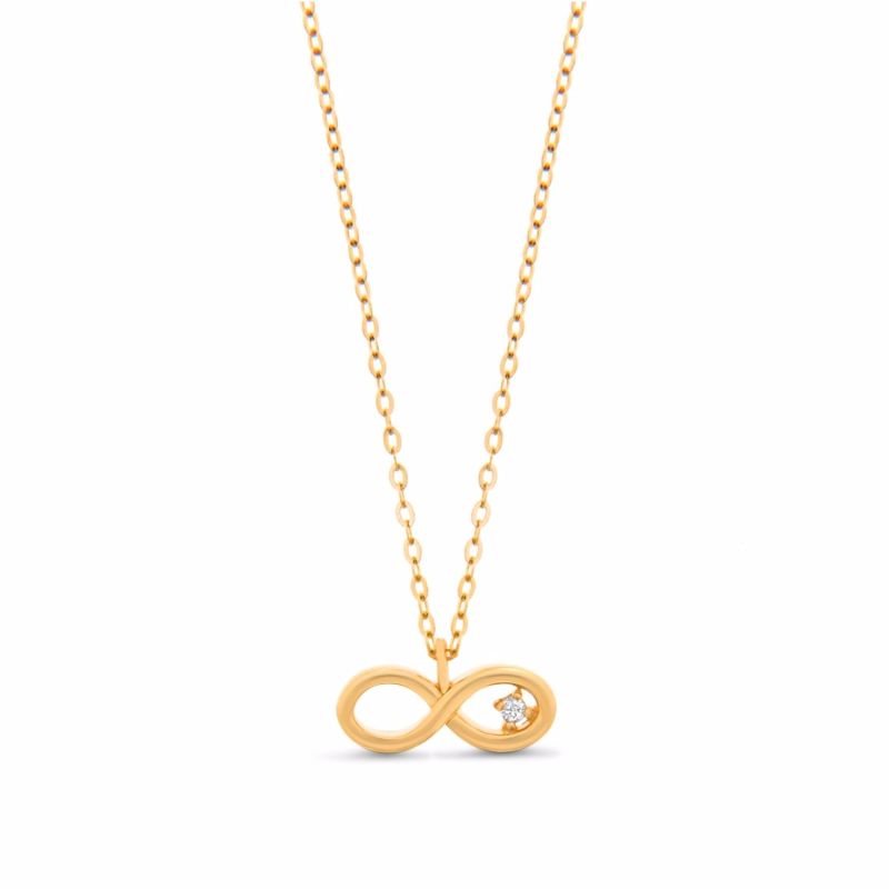 Infinity Necklace 14k Yellow Gold image