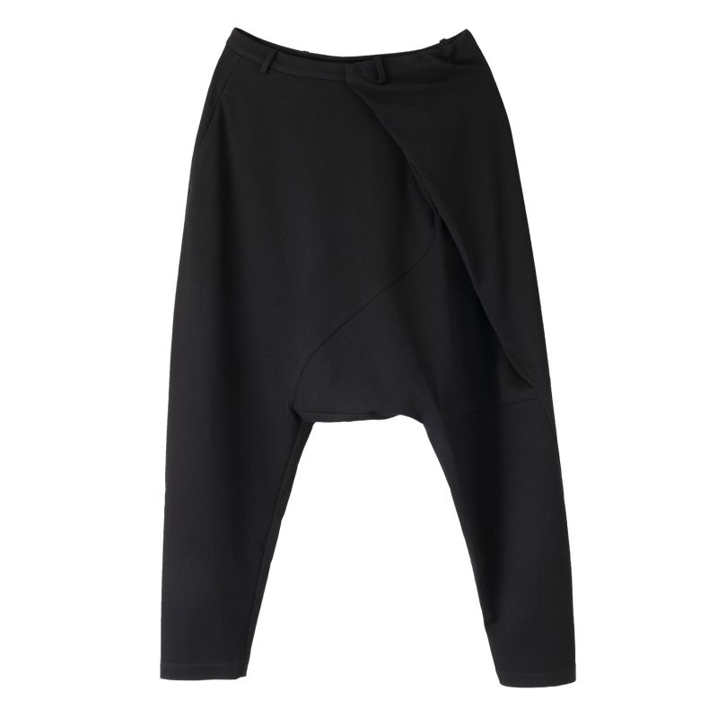 Azha Black Dropped Crotch Trouser image