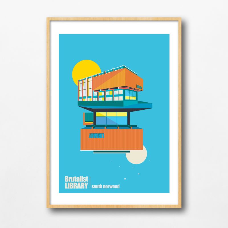 Brutalist Library South Norwood London Art Print image