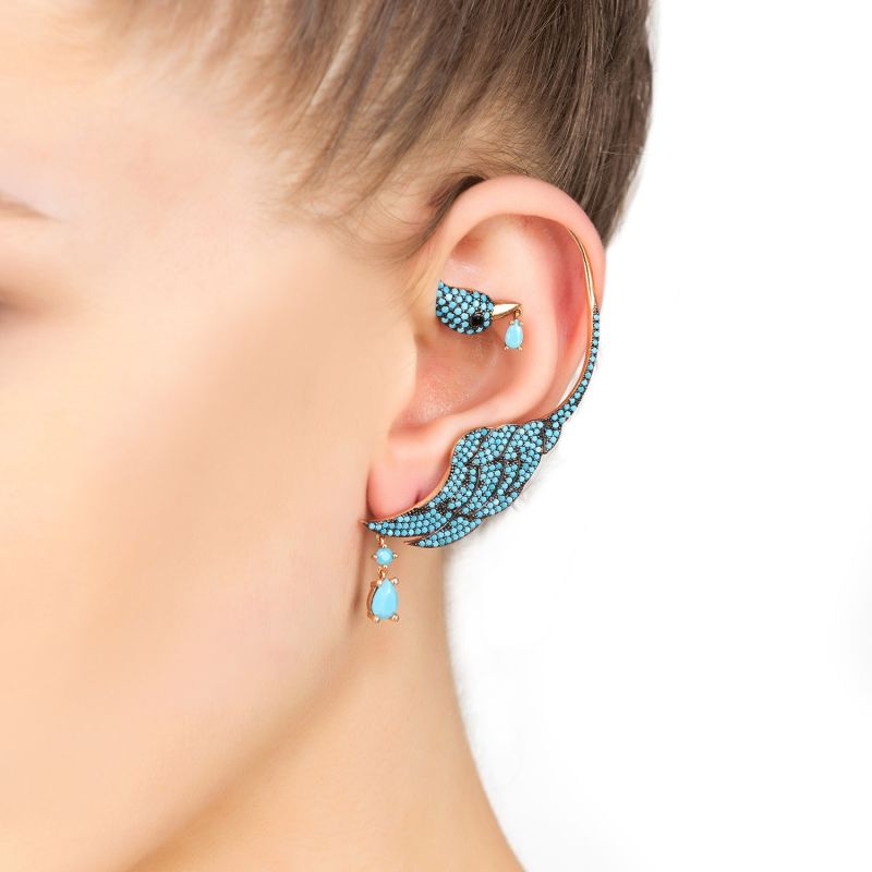 Turquoise ear crawler outlet