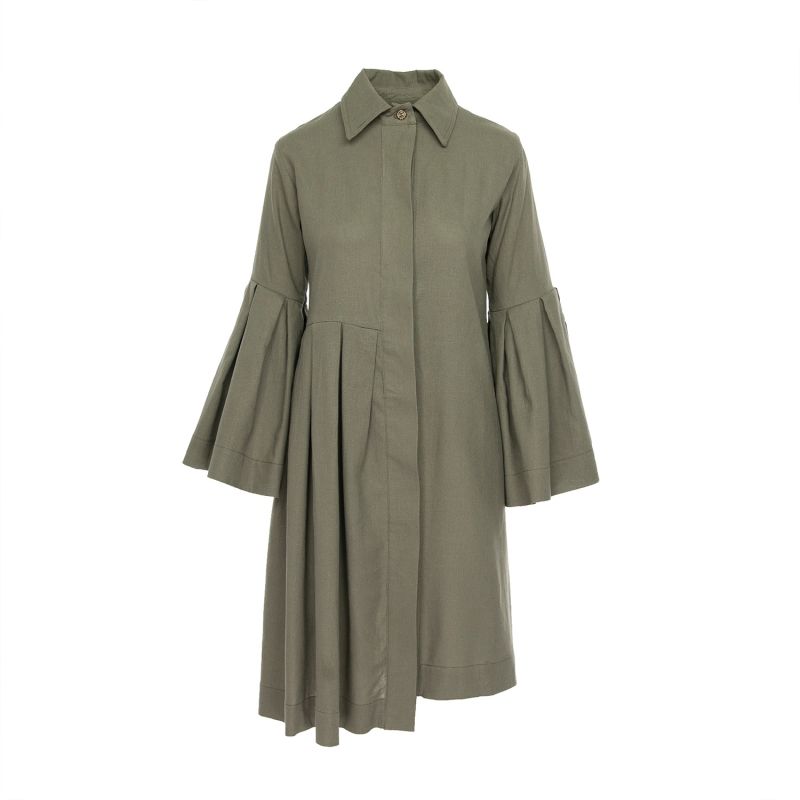 Valencia Midi Shirt Dress in Khaki image