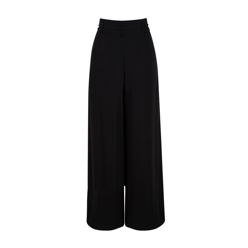 Black Slouchy High Waisted Wide Leg Pants - MNK Atelier