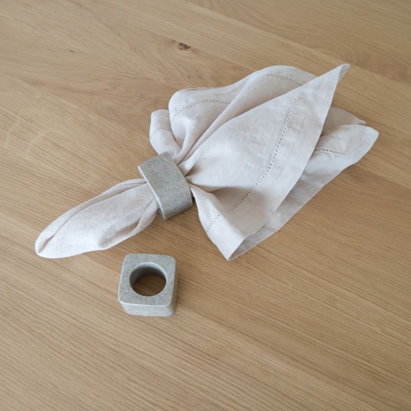 Kai Marble Napkin Ring Set - Rustic image