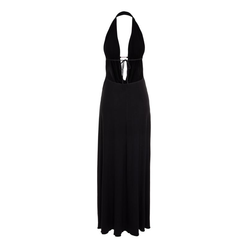 Kali Draped Open Back Black Dress image