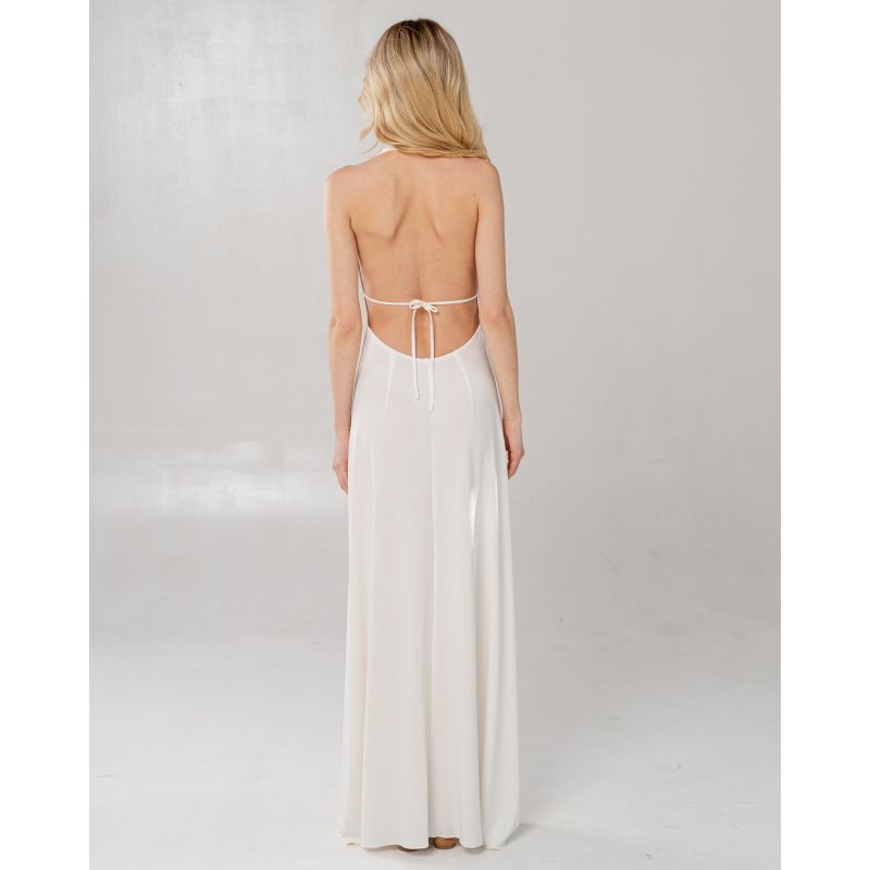 Kali Draped Open Back Dress White image