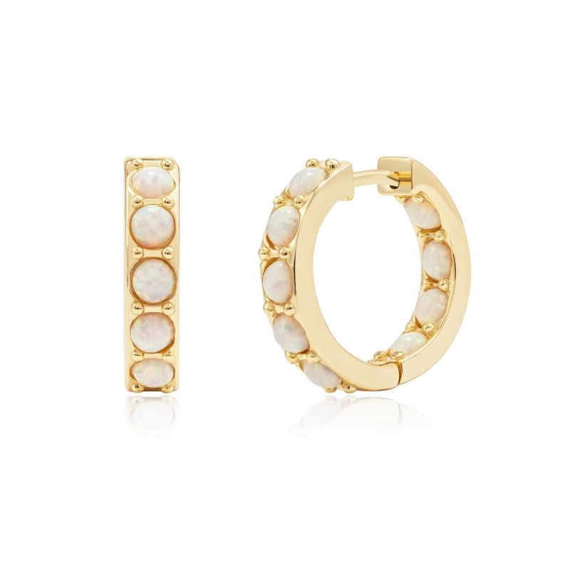 Clio Opal Gold Hoop Earrings image