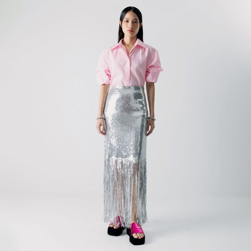 Silver Sequins Skirt image