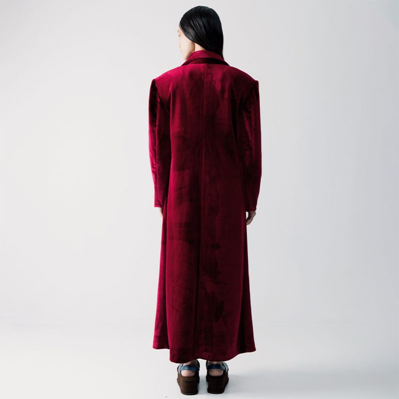 Karly Maroon Velvet Outerwear Coat image