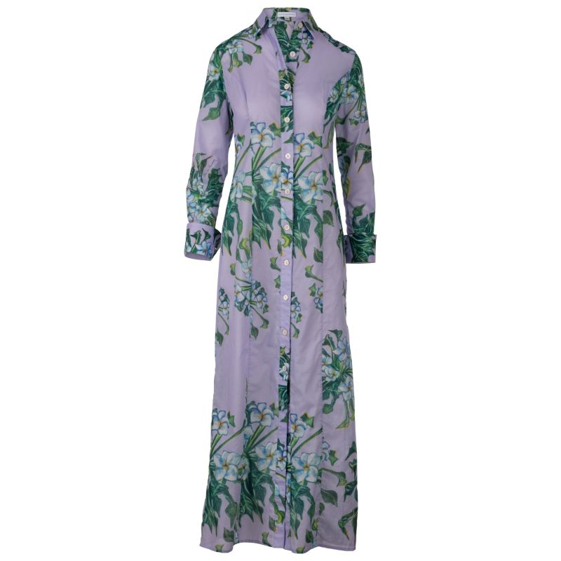 Kathe Cotton Dress In Lavender Mock Coffee image