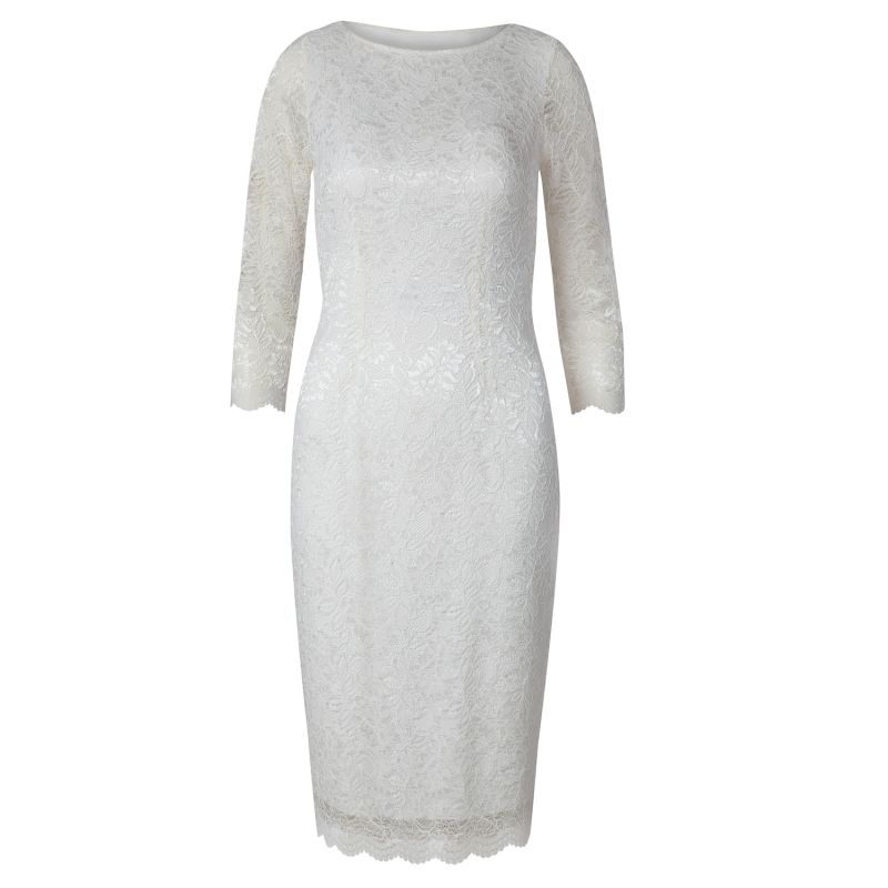 Katherine Wedding Lace Shift Dress In Ivory image