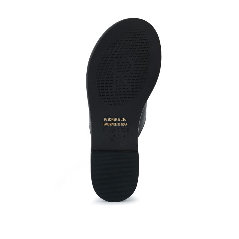 Kathleen Embellished Black Slip-On Thong Sandals image