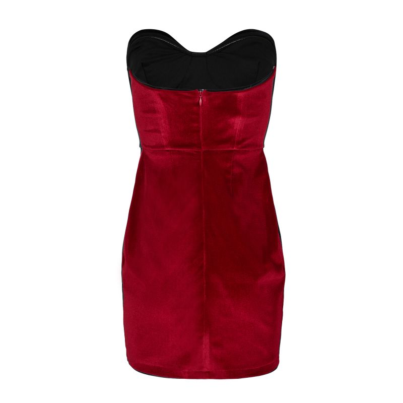 Kayla Mini Velvet Dress Red image