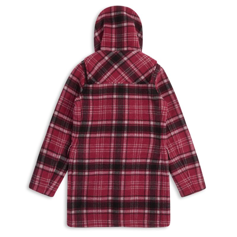 Women's Water Repellent Duffle Coat - Purple Tartan image