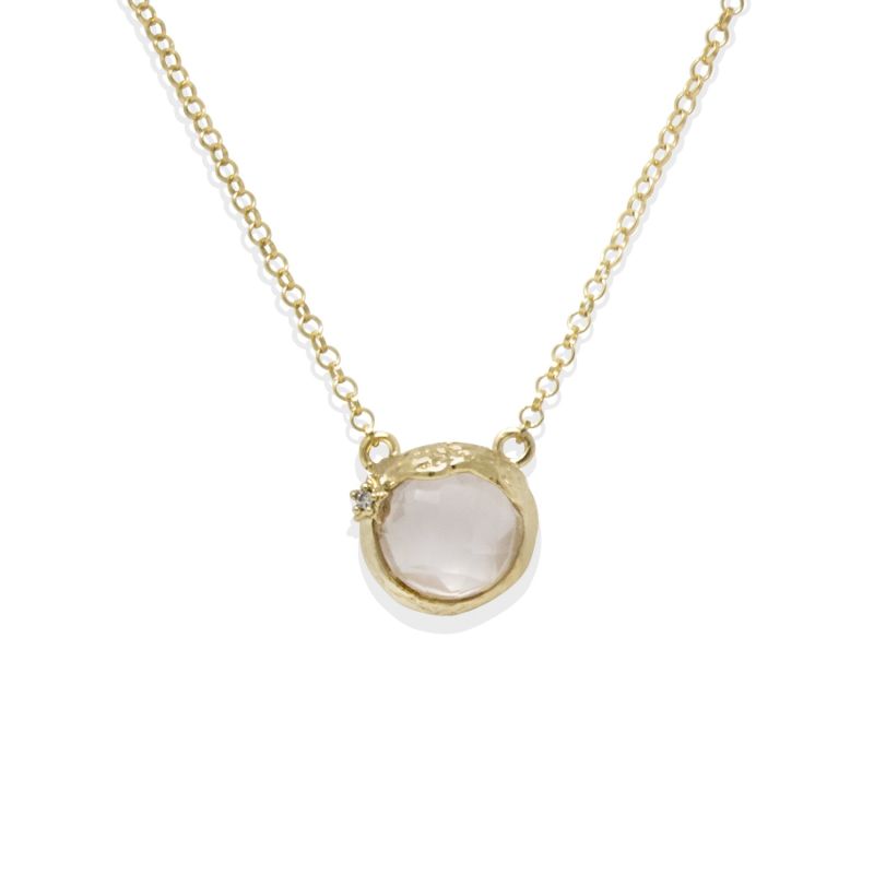 Ad Astra Gold-Plated Pink Quartz Necklace image