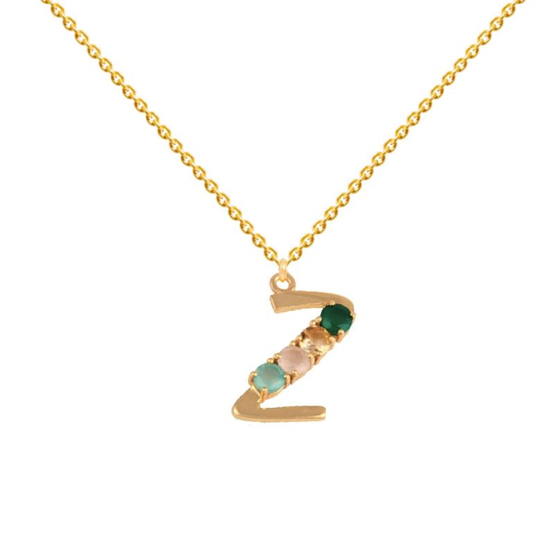 Multicolored Initial Z Necklace image