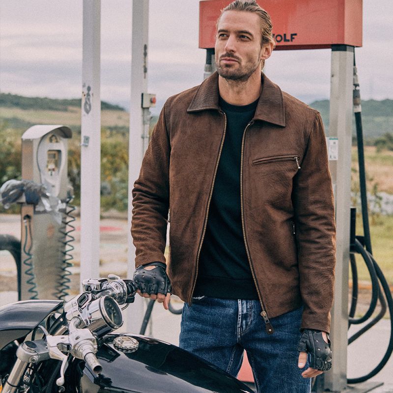 Indiana Dunes Moto Leather Jacket- Brown | Lastwolf | Wolf & Badger