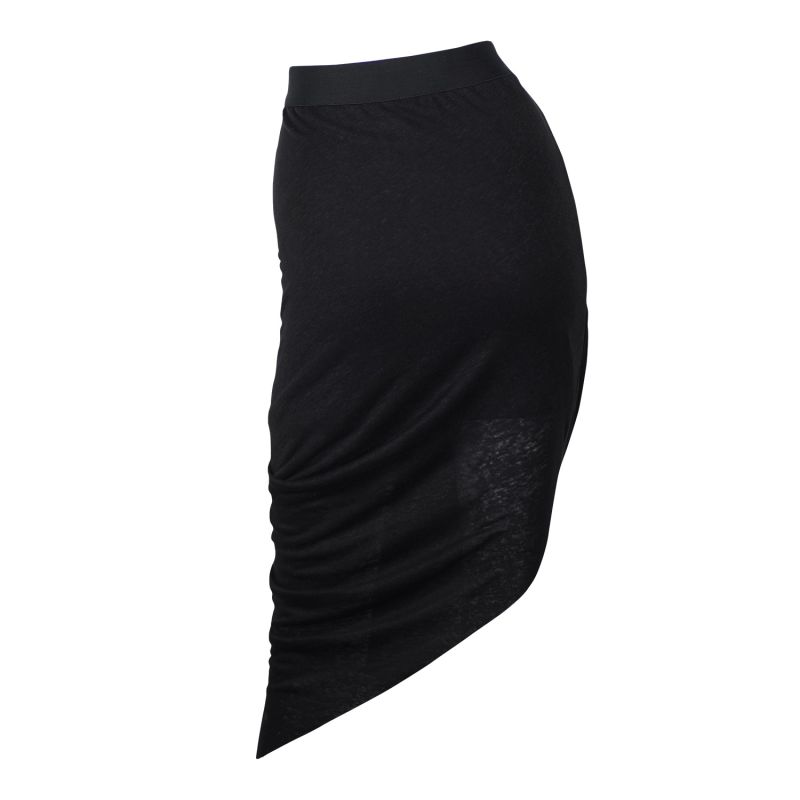 Fall Out A-Symmetric Black Linen Jersey Skirt image