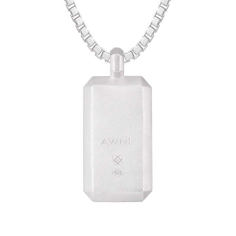 Dog Tag Meteorite Sterling Silver Necklace image