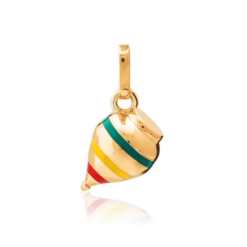 Exquisitely Detailed Top Charm Handmade In 18K Gold & Ceramic image