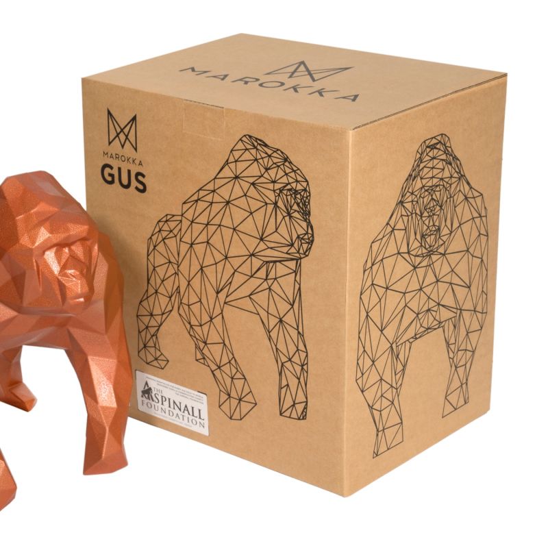 Gorilla Geometric Sculpture - Gus In Metallic Silver image