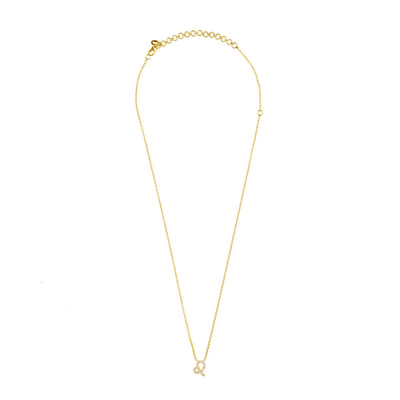 Diamond Zodiac Necklace Gold Leo image