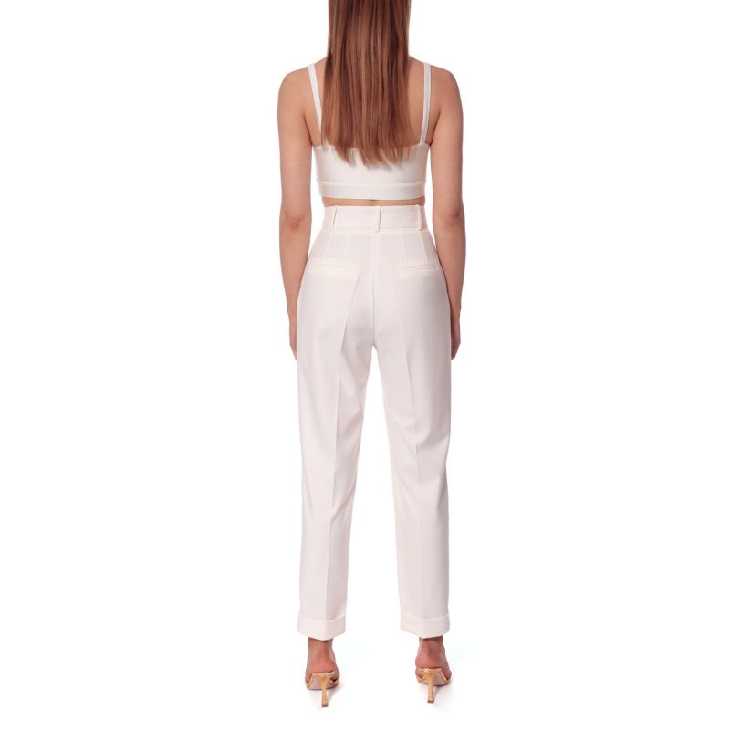 Kelly Aesthetic White Tailored Trousers With Cuffs AGGI by HALEWSKI — free download