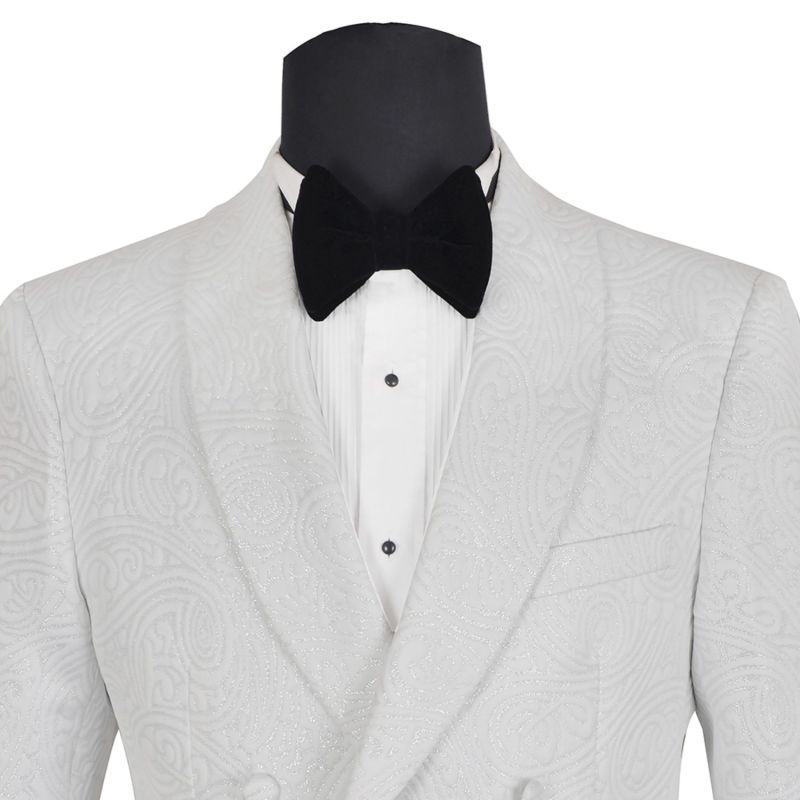 Red Shawl Lapel Jacquard One Button Men's Ball Blazer