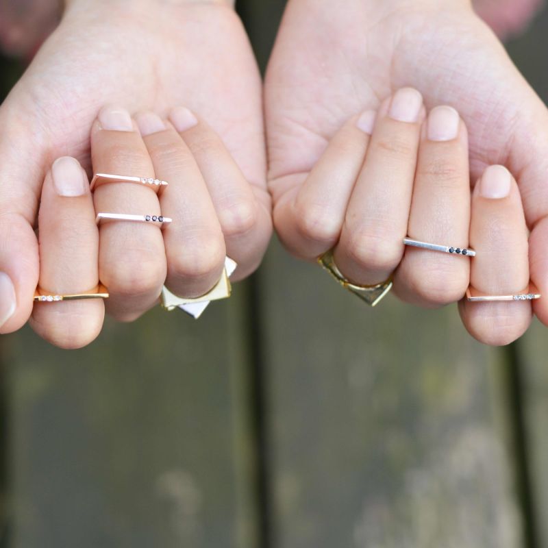 Minerva Sterling Silver Stacking Ring With White Topaz image