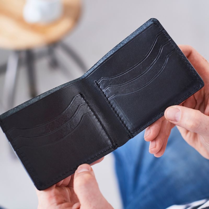 Luxe Black Leather Wallet For Cards image