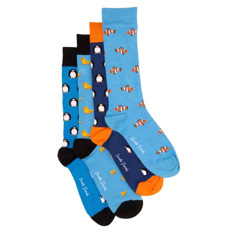 Penguin & Duck Bamboo Sock Bundle - Four Pairs image