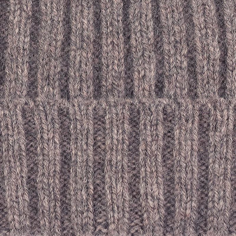 Unisex Lambswool Ribbed Beanie - Vole image