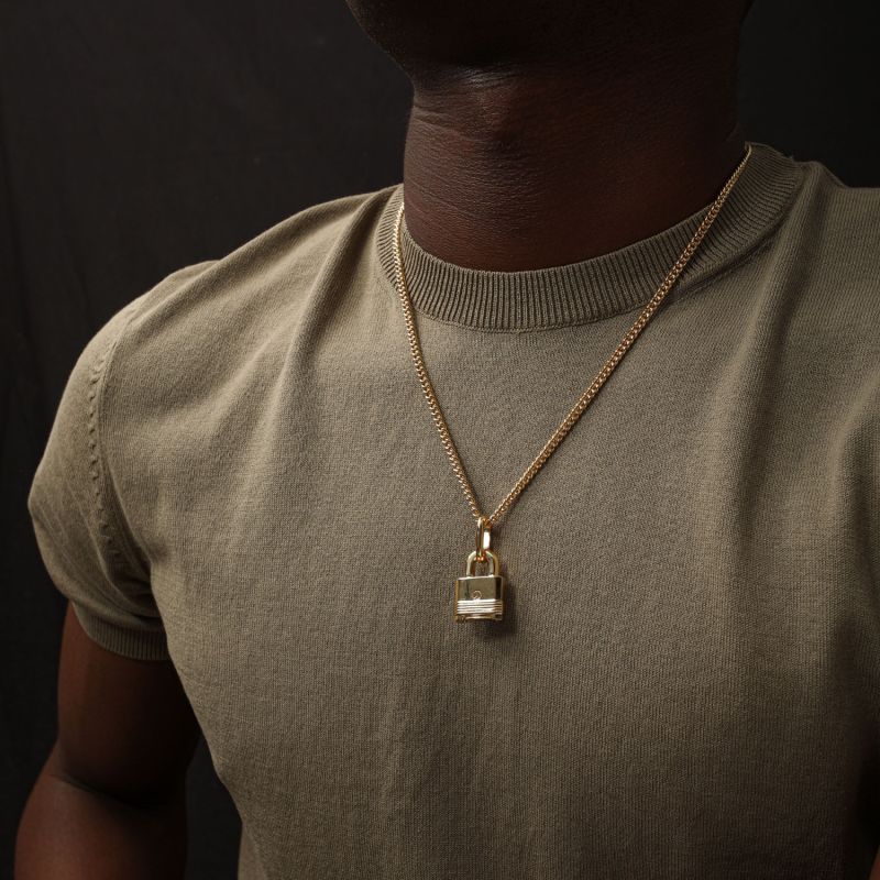 Lock Necklace In Gold image