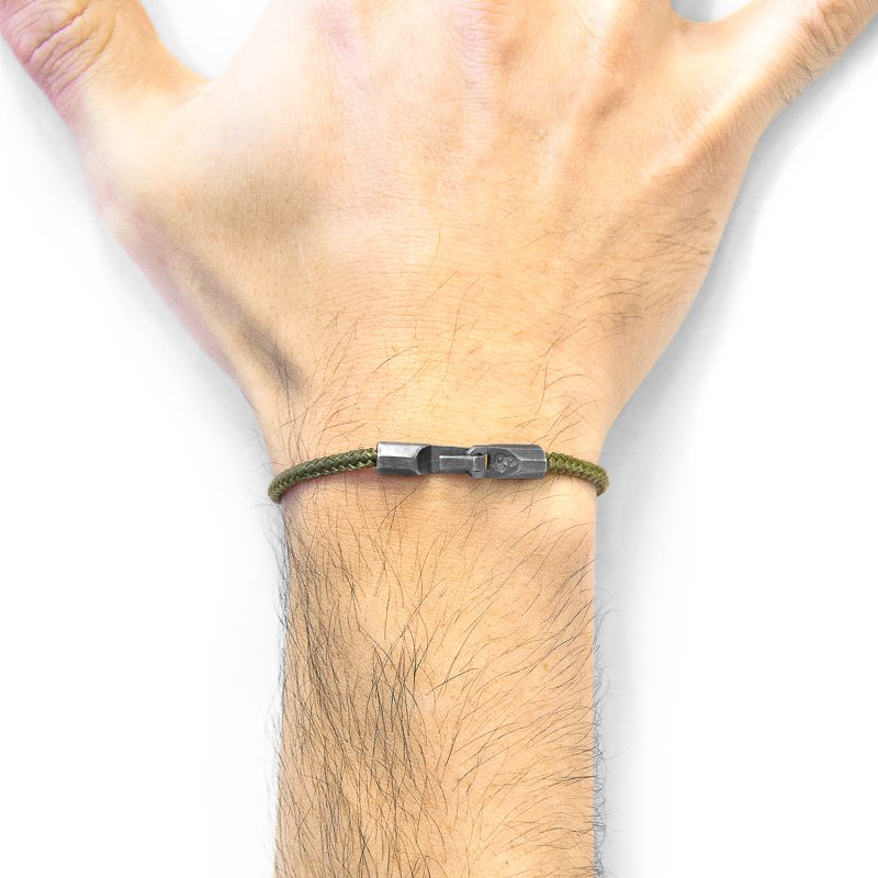 Khaki Green Talbot Silver & Rope Bracelet image