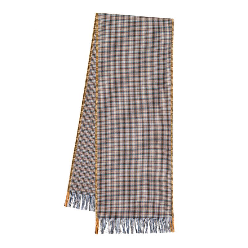 Wool Check Alex Scarf Blue image