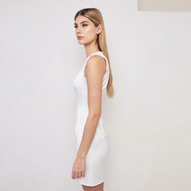 Kiana White Satin Mini Dress image