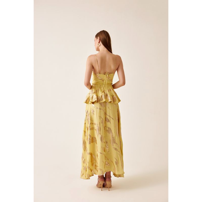 Kiara Maxi Yellow Gold Silk Summer Dress image