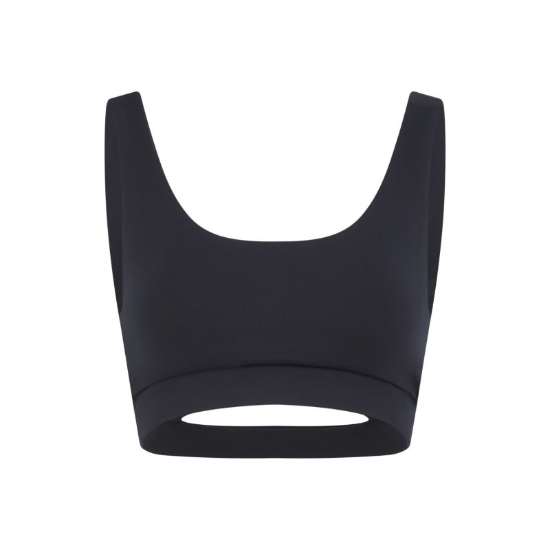 Kiku Recycled Performance Cropped Top - Volcanic Black image